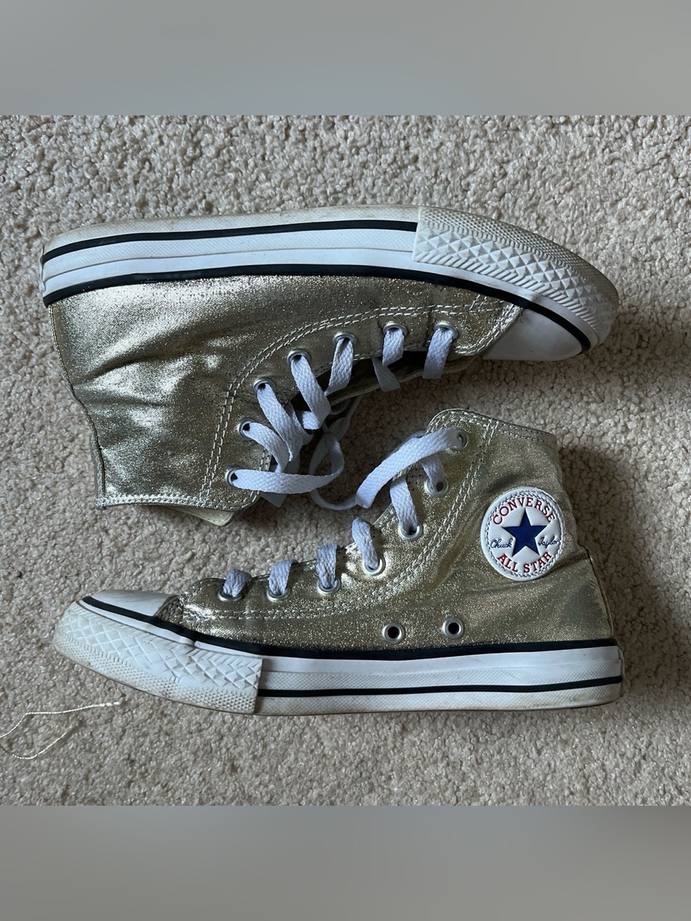Converse Kids Gold Metallic High Top Sneakers